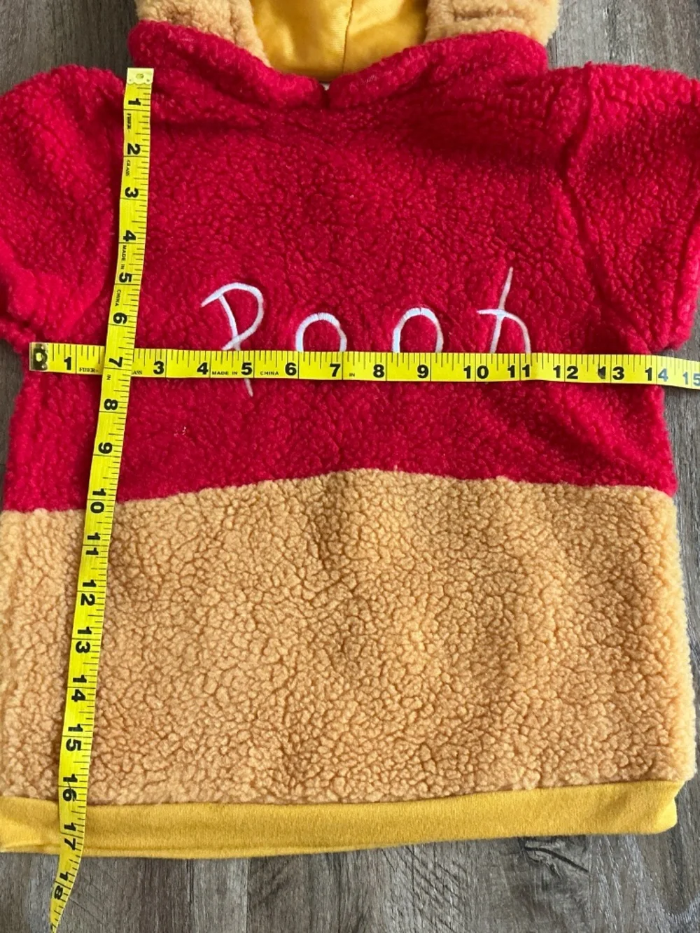 VTG Winnie the Pooh Halloween Costume Size 2-4 Disney Pullover 1 Piece with Hood